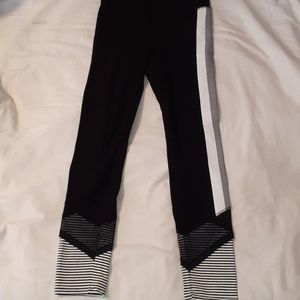 Love Tribe Leggings Stripe Down Leg Net Ankles M